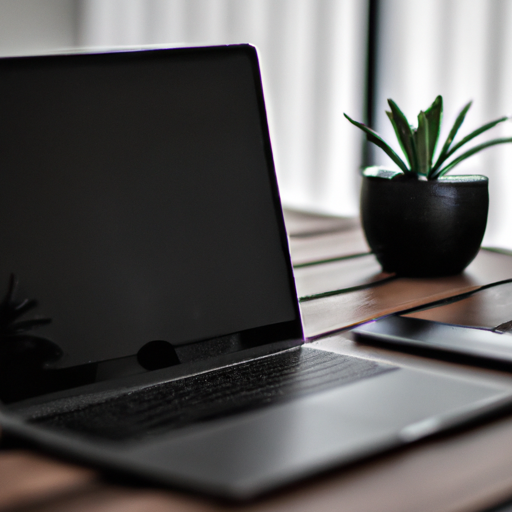 Estudio de PR en Buenos Aires: mesa de madera con notebook y plantas, luz natural